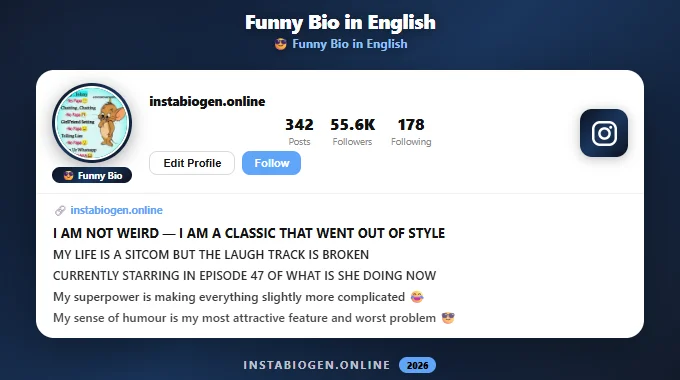 Funny Instagram Bios in English